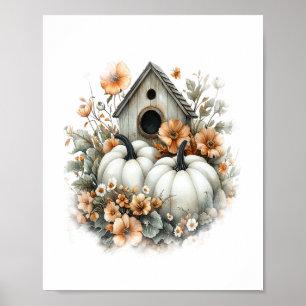 Birdhouse Shirt Country Pumpkin Poster