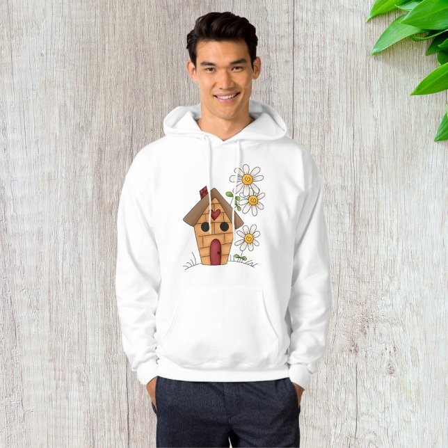 Birdhouse with Daisies and Heart Folk Art Hoodie (Creator Uploaded)
