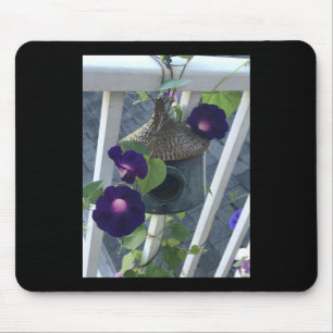 Birdhouse With Morning Glories Mouse Pad