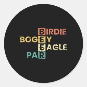 Birdie Bogey Eagle Par Beer Funny Golf Player Golf Classic Round Sticker