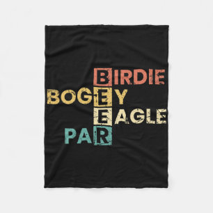 Birdie Bogey Eagle Par Beer Funny Golf Player Golf Fleece Blanket