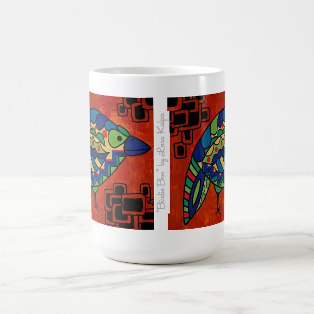 "Birdie Boo" 15 oz. Mug by Lara Kulpa (Center)
