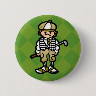 birdie button. 6 cm round badge