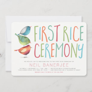 Birdie First Rice Ceremony Annaprashan Invitation