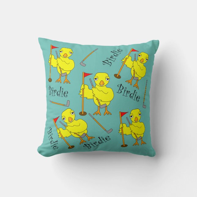 Birdie Golfer Chick Cushion (Front)