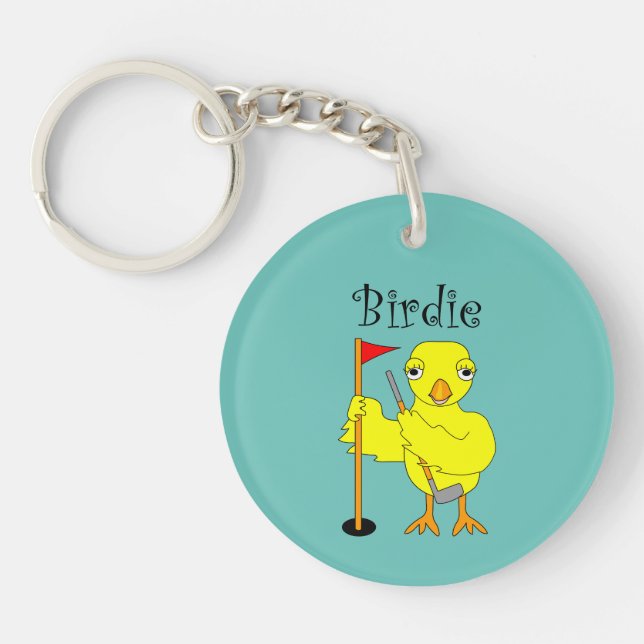 Birdie Golfer Chick Key Ring (Front)