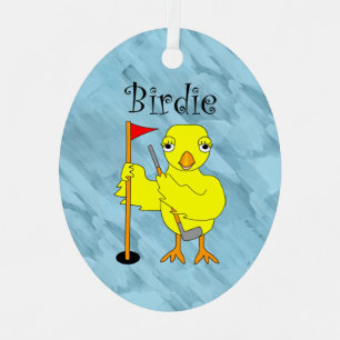 Birdie Golfer Chick Metal Tree Decoration
