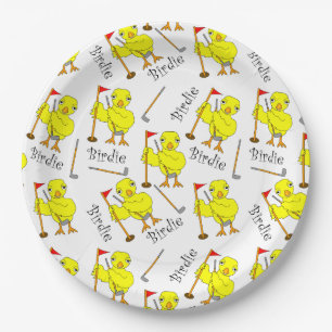 Birdie Golfer Chick Paper Plate