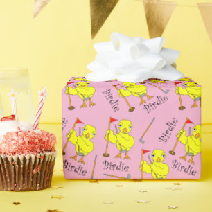 Birdie Golfing Chick Wrapping Paper