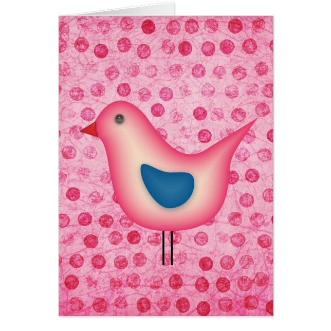 Birdie on Pink Polka Dots (Front)