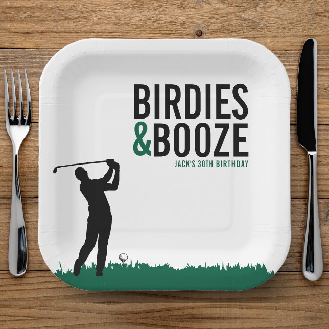 Birdies & Booze Adult Golf Birthday Party Paper Plate (Birdies & Booze Adult Golf Birthday Party Paper Plates
)
