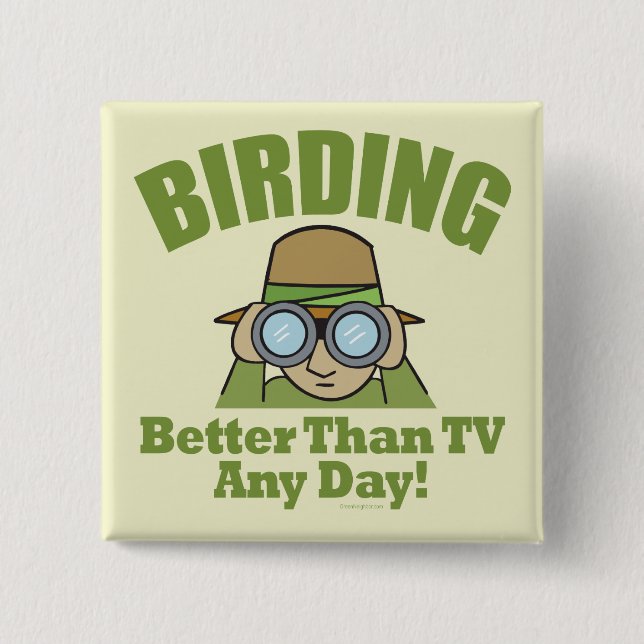 Birding 15 Cm Square Badge (Front)