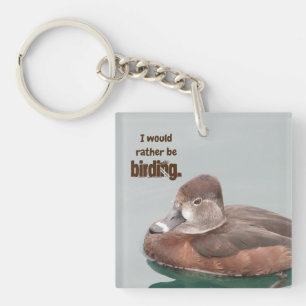 Birding Enthusiast Female Floating Duck Photo Bird Key Ring