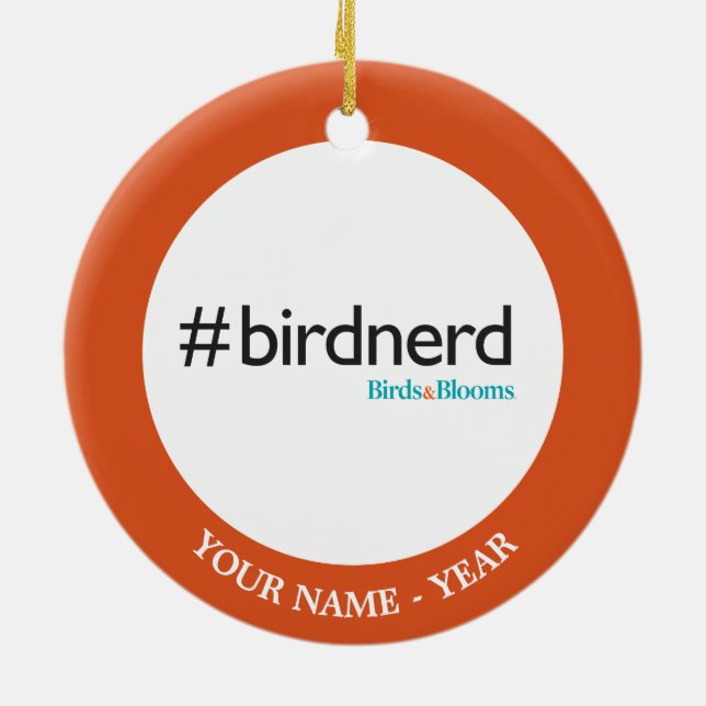 #BirdNerd Ceramic Ornament (Back)