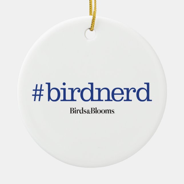 #birdnerd ceramic tree decoration (Front)