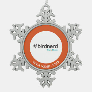 #BirdNerd Snowflake Pewter Christmas Ornament