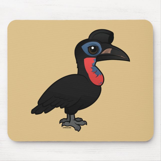 Birdorable Abyssinian Ground Hornbill Mouse Pad (Front)