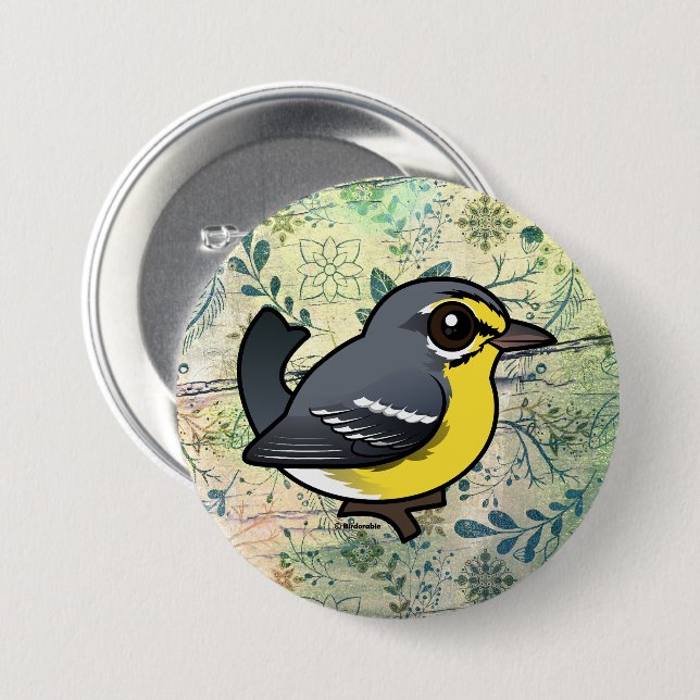 Birdorable Adelaide's Warbler 7.5 Cm Round Badge (Front & Back)