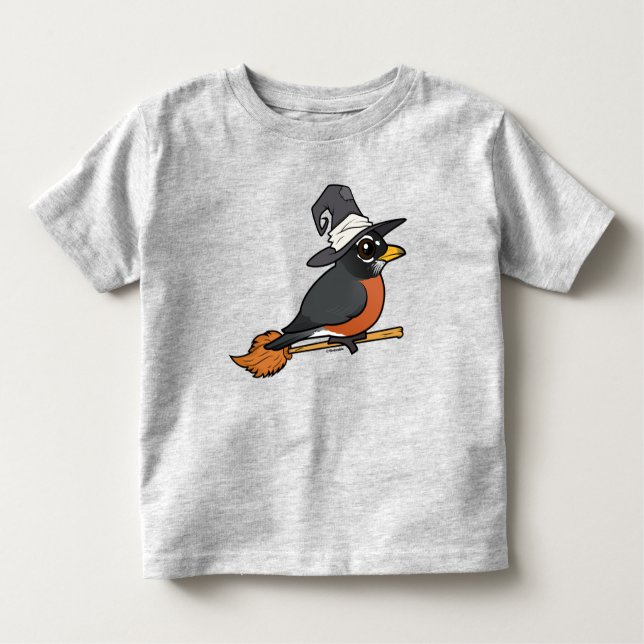 Birdorable American Robin Witch Halloween Toddler T-Shirt (Front)