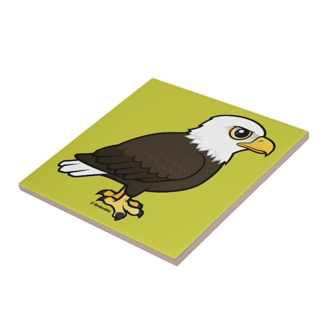 Birdorable Bald Eagle Ceramic Tile (Side)