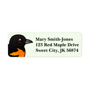 Birdorable Baltimore Oriole Return Address Label
