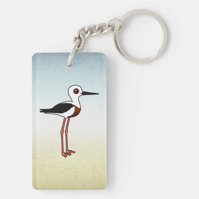 Birdorable Banded Stilt Key Ring (Back)