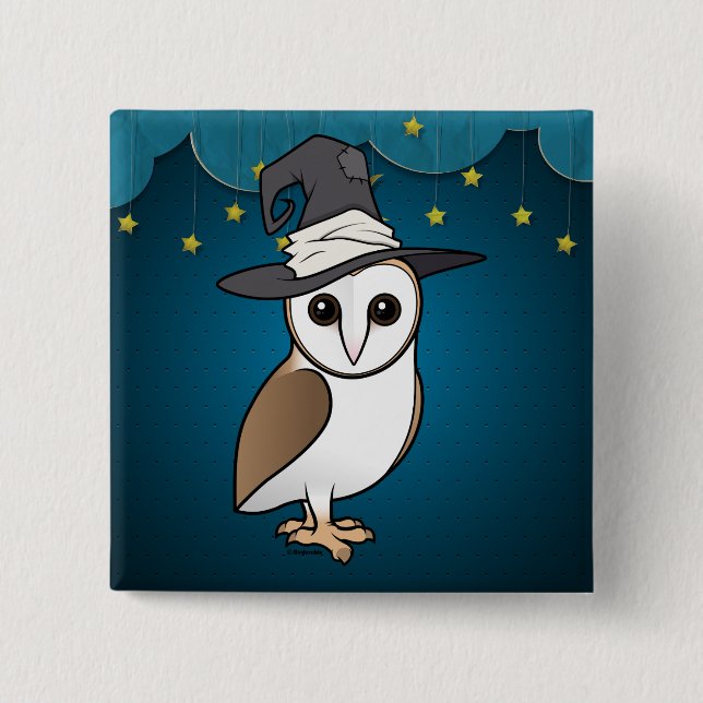 Birdorable Barn Owl Witch 15 Cm Square Badge (Front)