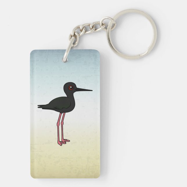 Birdorable Black Stilt Key Ring (Back)