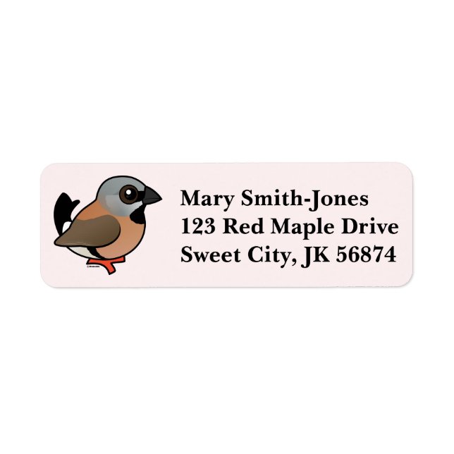 Birdorable Black-throated Finch Return Address Label (Front)