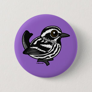Birdorable Black & White Warbler 6 Cm Round Badge
