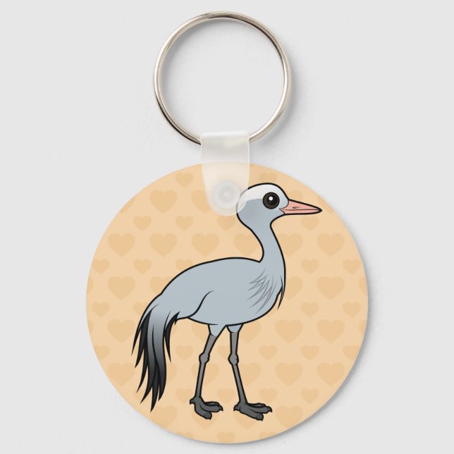 Birdorable Blue Crane Key Ring (Front)