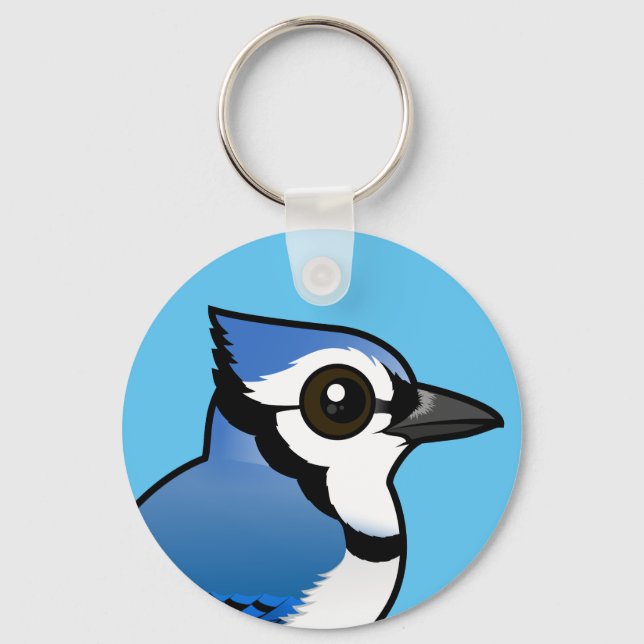 Birdorable Blue Jay Key Ring (Front)