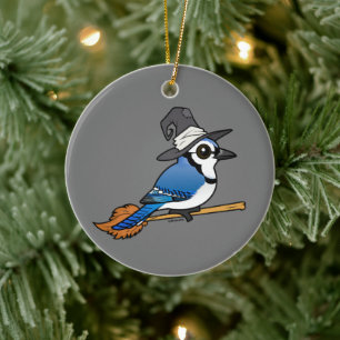 Birdorable Blue Jay Witch Halloween Ceramic Ornament