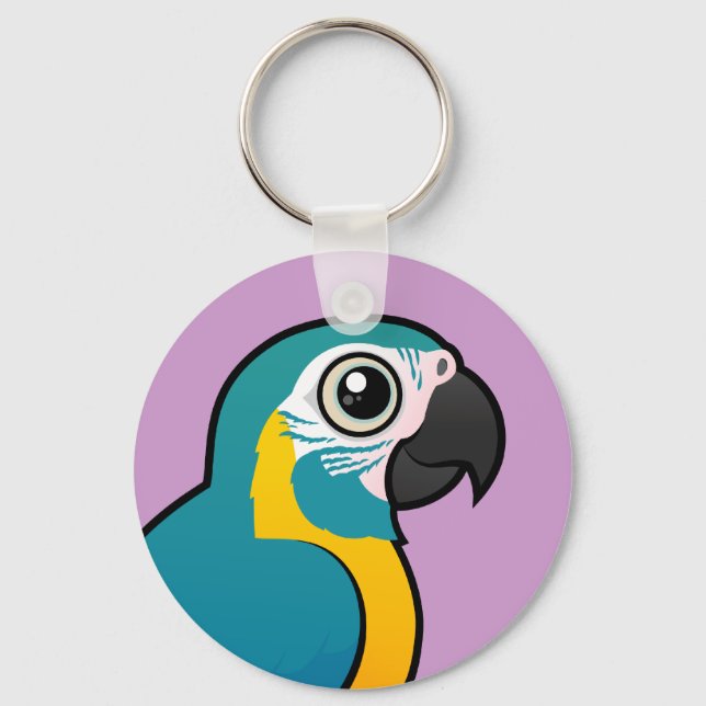 Birdorable Blue-throated Macaw Key Ring (Front)