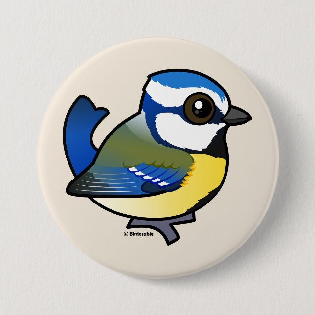 Birdorable Blue Tit 7.5 Cm Round Badge (Front)