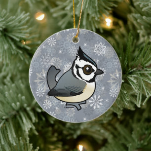 Birdorable Bridled Titmouse Cute Cartoon Bird Ceramic Ornament