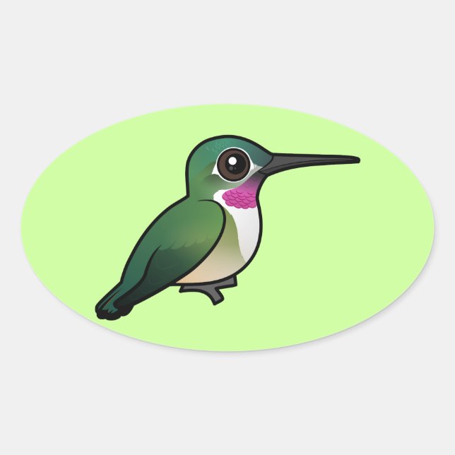 Birdorable Broad-tailed Hummingbird Oval Sticker (Front)