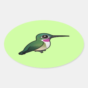 Birdorable Broad-tailed Hummingbird Oval Sticker