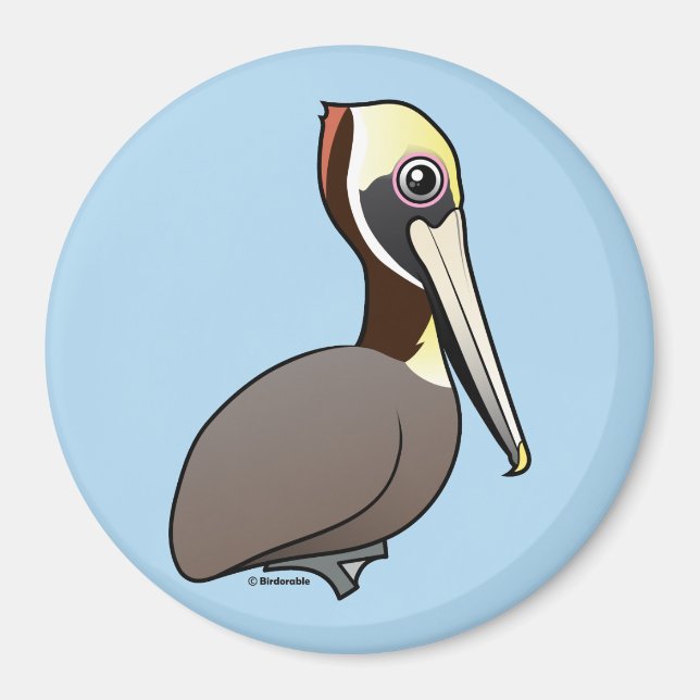 Birdorable Brown Pelican Magnet (Front)