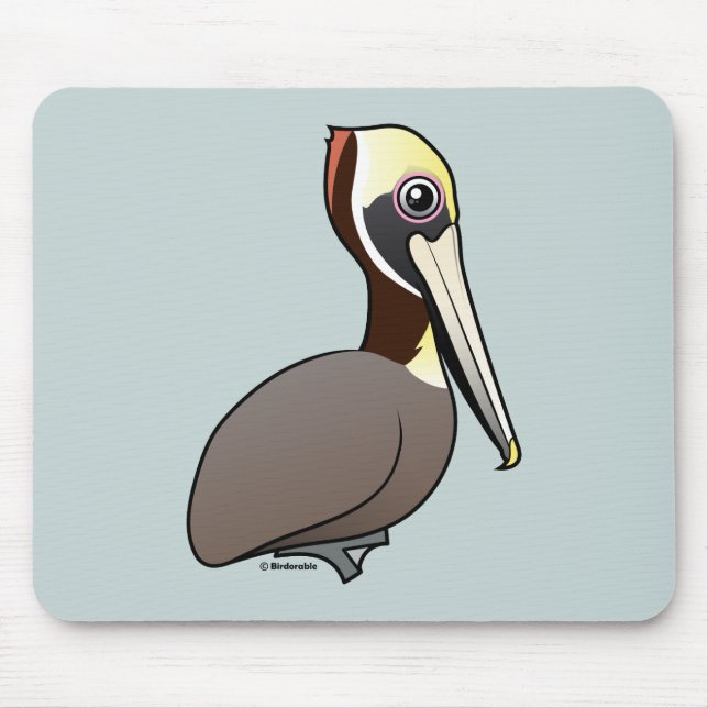 Birdorable Brown Pelican Mouse Pad (Front)