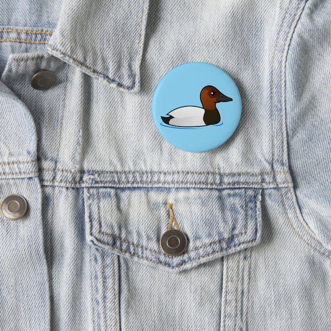 Birdorable Canvasback 6 Cm Round Badge (In Situ)