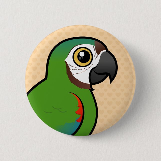 Birdorable Chestnut-fronted Macaw 6 Cm Round Badge (Front)