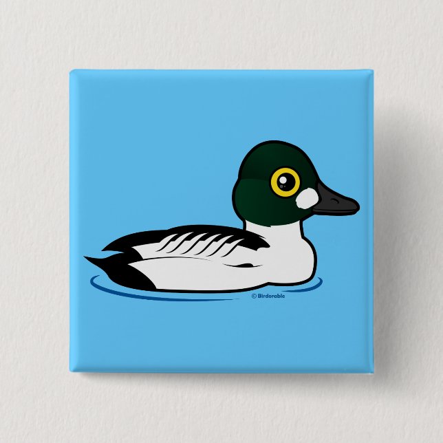 Birdorable Common Goldeneye 15 Cm Square Badge (Front)