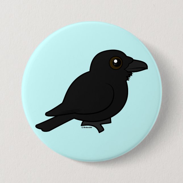 Birdorable Common Raven 7.5 Cm Round Badge (Front)