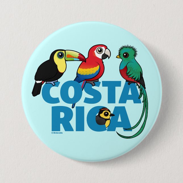 Birdorable Costa Rica 7.5 Cm Round Badge (Front)