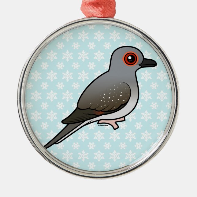 Birdorable Diamond Dove Metal Tree Decoration (Front)