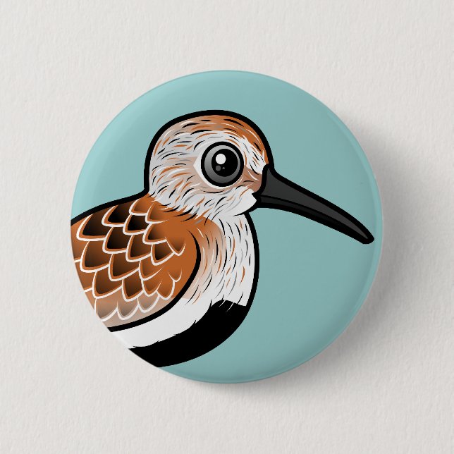 Birdorable Dunlin 6 Cm Round Badge (Front)