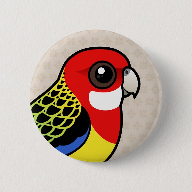 Birdorable Eastern Rosella 6 Cm Round Badge (Front)