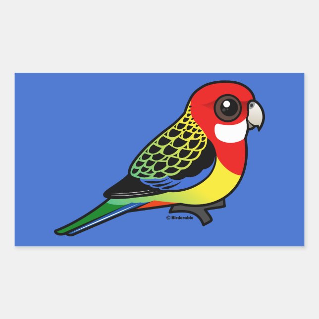 Birdorable Eastern Rosella Rectangular Sticker (Front)