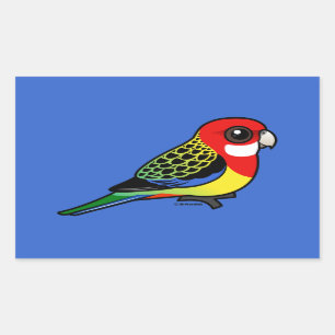 Birdorable Eastern Rosella Rectangular Sticker